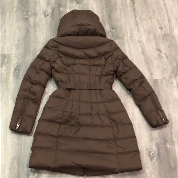 SOLD-Benetton Long Down Coat with Hood - Picture 2 of 8